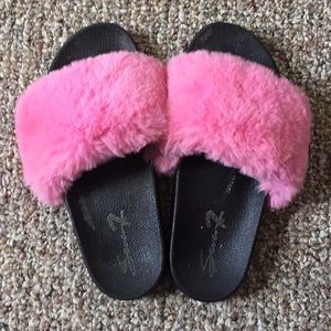 Seven fuzzy house shoes